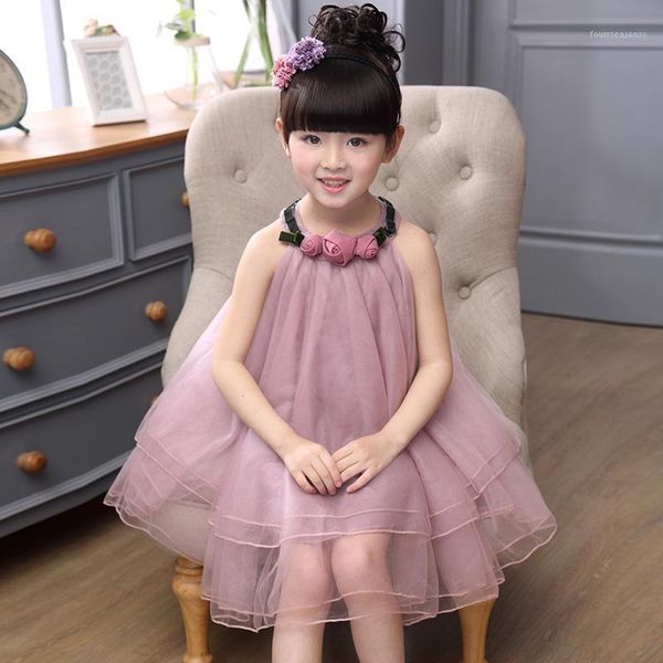 

girl's dresses flower girls dress for baby kids summer clothes 2021 cute sleeveless ball gown party birthday voile 6 8 10 years1, Red;yellow