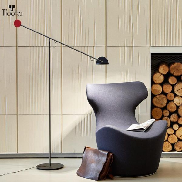 

tiooka nordic creative 5w led floor light black with long arm up down rotatable bedside sofa study reading floor-lamps-led 220v lamps