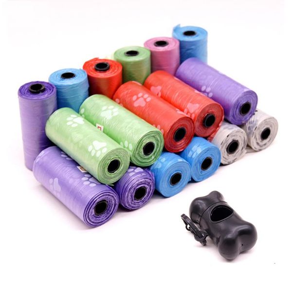 

50rolls pet dog poop bag dispenser with printing doggy degradable waste clean bags up car seat covers
