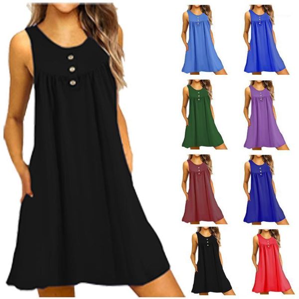 

casual dresses @ women plus size sleeveless dress button loose party mini comfy soft home off shoulder, Black;gray