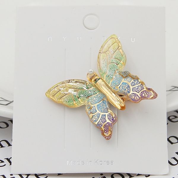 

4s71 south korea'sfairy hairdressing clips card with pearl diamond butterfly temperament color butterfly pearl hairpin banger barrettes sid, Golden;silver