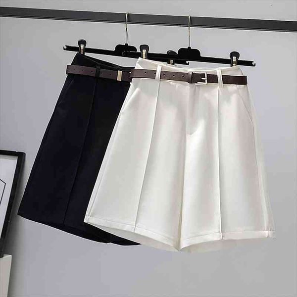 

black white suit wide-legged plus size 5xl large fashion basic high waist summer womens casual cycling clothing shorts, White;black