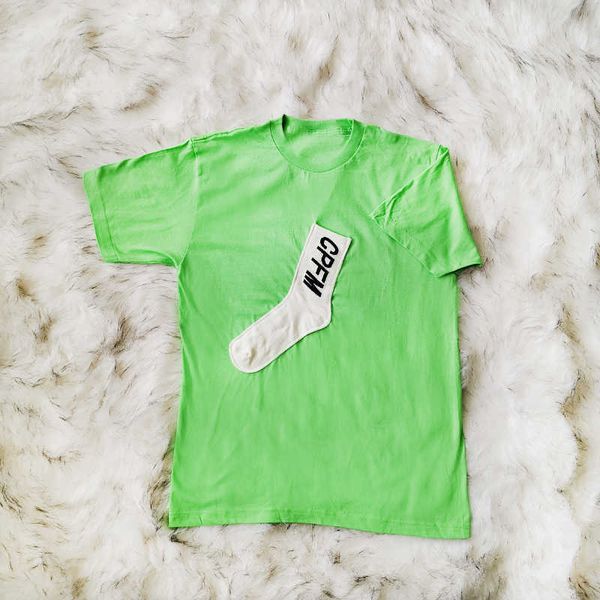 

cpfm sock kanye fido socks short sleeve cotton t-shirt3t4c, White;black