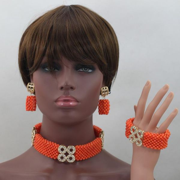 

earrings & necklace romantic african choker coral statement set women wedding bridal jewelry birthday engagement gift qw759, Silver