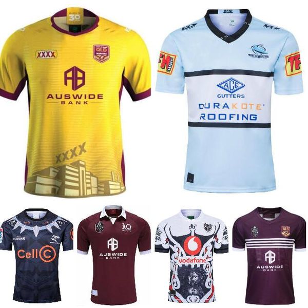 

2021 queensland maroons malou cronulla home sharks away rugby jersey black shark warrior shirt warriors training, Black;gray