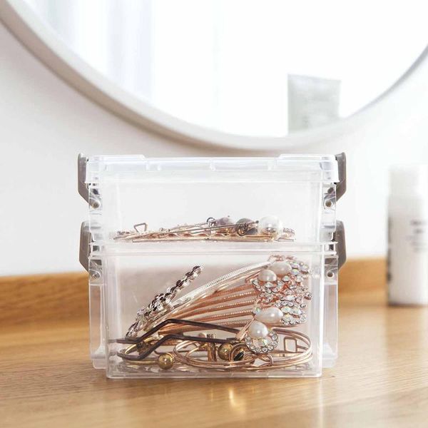 

plastic jewelry storage box rectangle slot container portable design high grade case boxes earring organizer & bins
