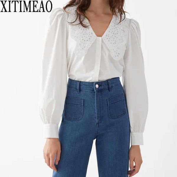 

spring autumn casual solid color simple style shirt long sleeve women shirts elegant office lady button chic 210602, White