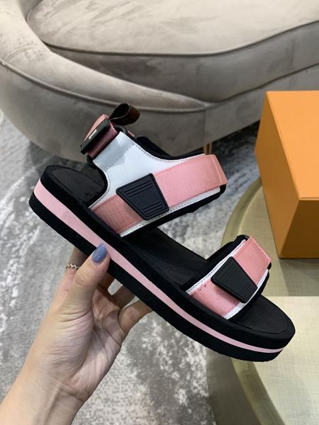 

sandals 2021 summer women's thick soled raised flat bottomed beach casual shoes luxery women designer 34-42, Black