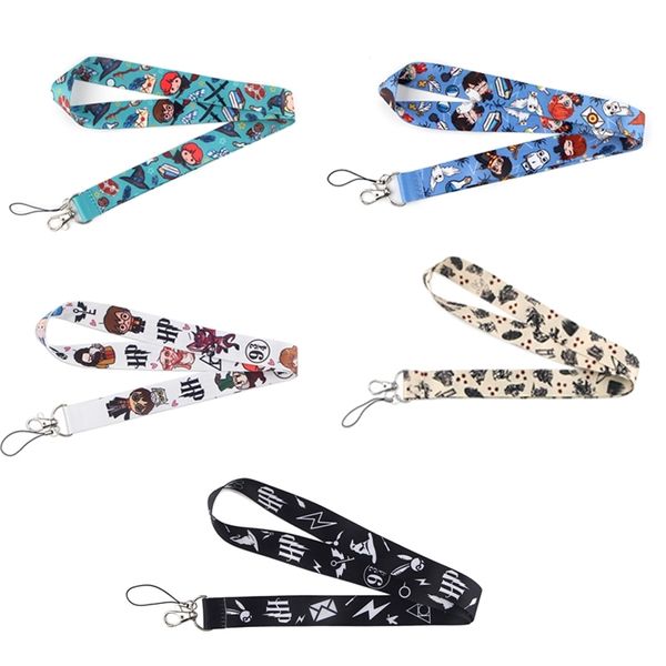 10pcs/lot J1576 Karikatür Büyüleyici ve Sihirbaz Filmi Anahtar Keychain Cep Telefon Rozeti Tutucu Anahtar Strap Lanyard 210409