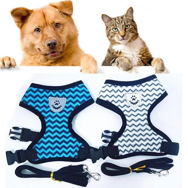 

dog collars & leashes reflective safety pets chest harness sets for small medium dogs cats fashion breathable harnesses vest puppy chests st