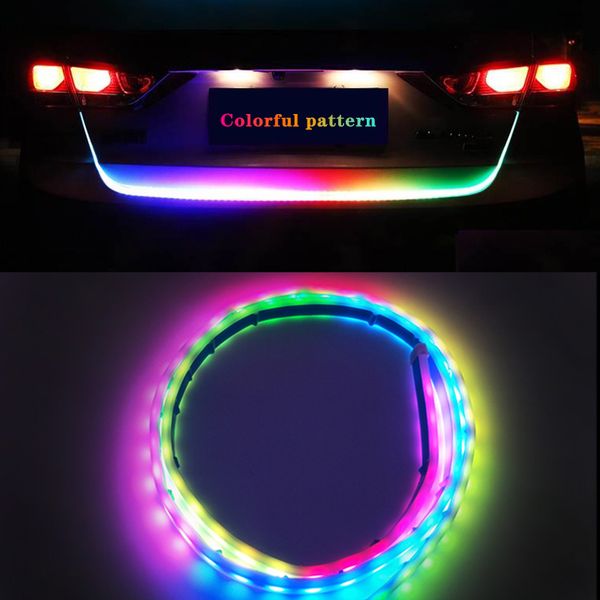 

multicolor turn signal flow trunk 120cm strip light tailgate luggage 12v car rear lamp dynamic streamer rgb led strips for car