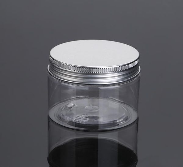 

200pcs 100ml empty container for styling gel hair wax 100g cream jar pet packaging with silver aluminum lid sn1194