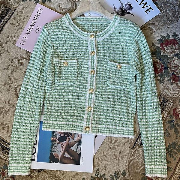 

women's jackets 2021 early spring sweater coat women mint green pink crew neck knitted cardigan, Black;brown