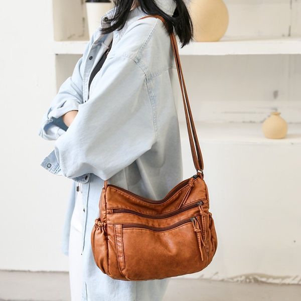 

retro wild shoulder 2020 diagonal mother and pu handbags bag leather large capacity european washed american middle-aged so hjbfs