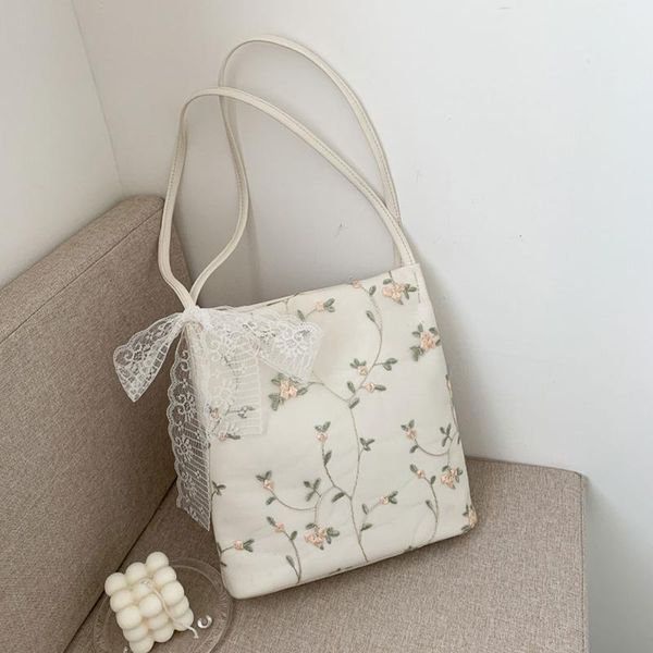 

evening bags women's shoulder retro floral embroidery lace pu leather underarm casual fashion totes ladies elegant handbags purse
