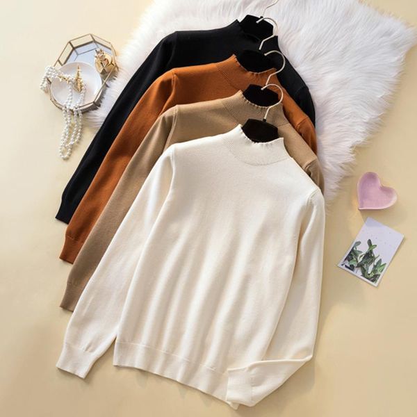 

women's sweaters women casual korean knitted sweater ladies autumn winter fashion long sleeves o-neck solid sueter female loose slim st, White;black