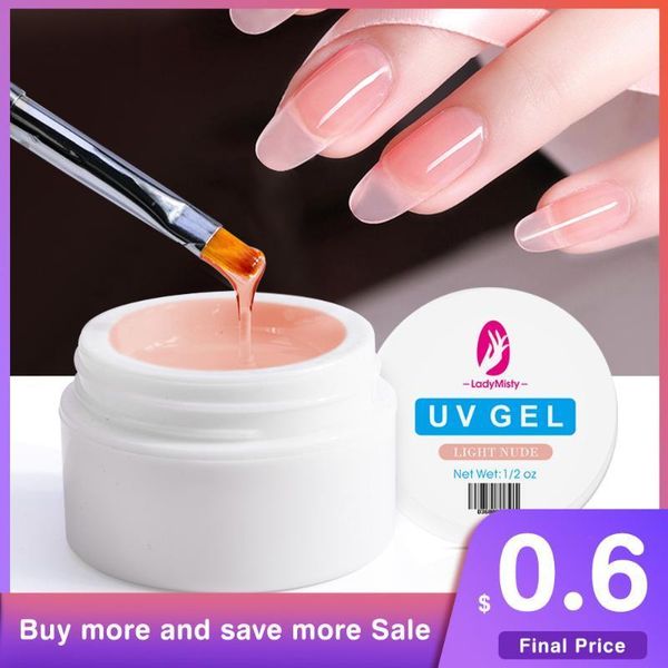 

15ml nail extension gel uv builder for finger clear repair broken manicure tool brush tool1, Red;pink