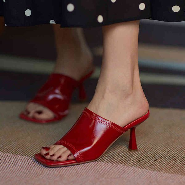 

dress shoes summer square toe mid-heel sandals in line 6.5cm lazying women's shoes zxbc, Black