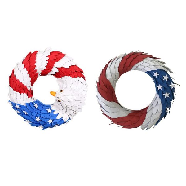 

decorative flowers & wreaths patriotic wreath for door memorial day festival garland hanging bald decoration wall indoor outdoor