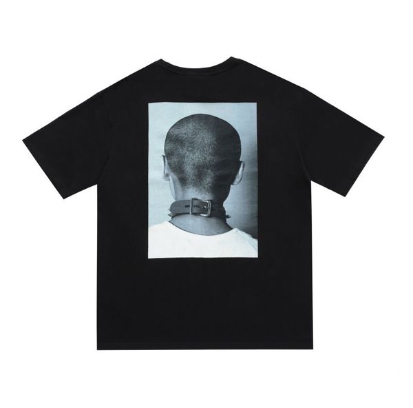 

chao brand feel of god sentials double line men's and women's bf loose figure print short sleeve t-shirt, White;black