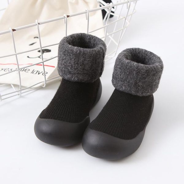 Primeiros caminhantes primeiros caminhantes moda inverno grosso nascido sapatos de bebê unisex criança piso menino sola macia quente