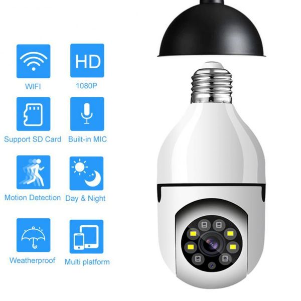 

mini cameras 1080p e27 ptz camera wifi ip motion auto tracking 4x digital zoom two way talk full color night vision cctv