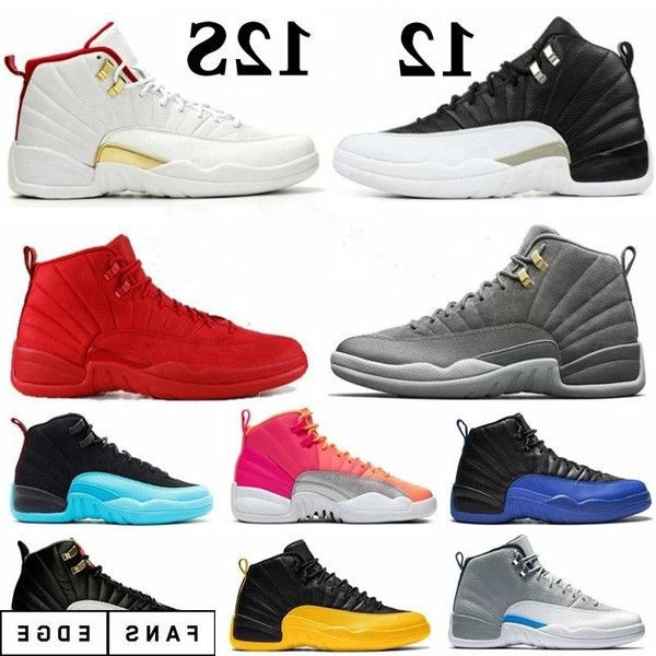 

2020 12s fiba 12 reverse taxi men boots shoes college navy game royal bordeaux dark grey wntr michigan wings sports sneakers, Black