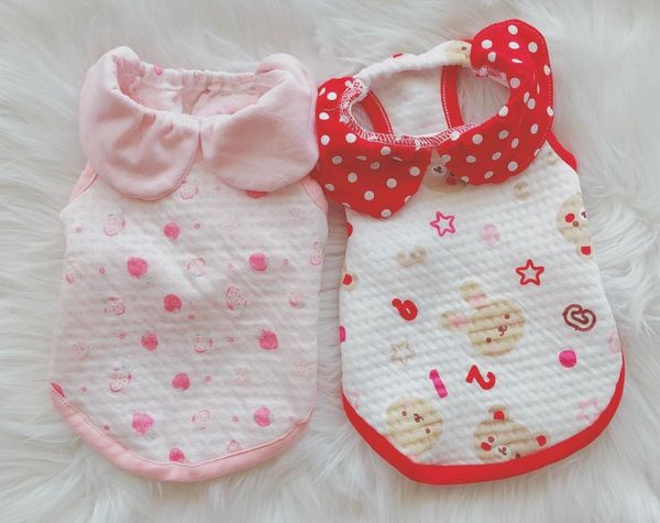 

autumn and winter pet clothes cute sweet small dogs cotton red pink colors dog vests for warm puppy girl apparel