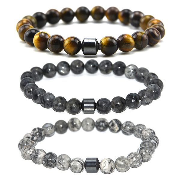 

bracelet 2021 black stone tiger eye beads hand map string magnet magnetic therapy, Golden;silver