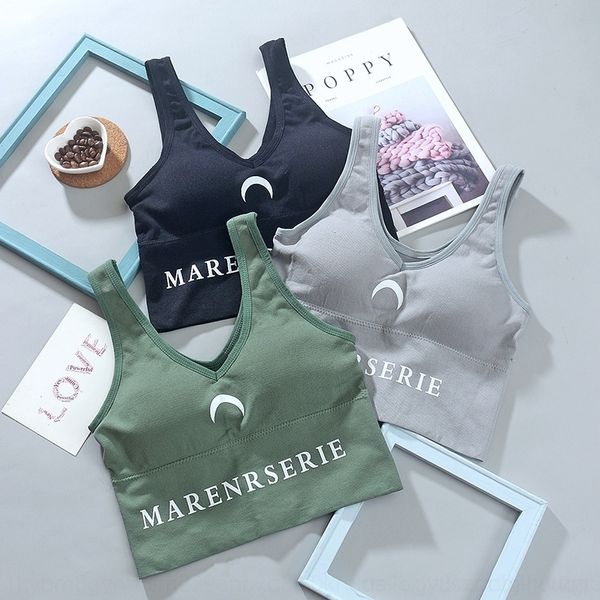 

0wx yoga underwear vest base japanese and koreangirls letter printing elastic women's underwear gathered women's sports vest, Red;black