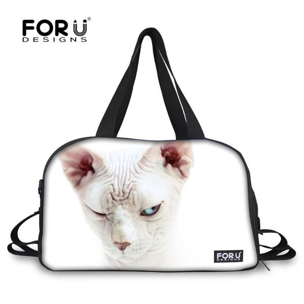 

outdoor bags forudesigns sport bag training handbag for women girls independent shoes storage cat printing fitness dance tote female