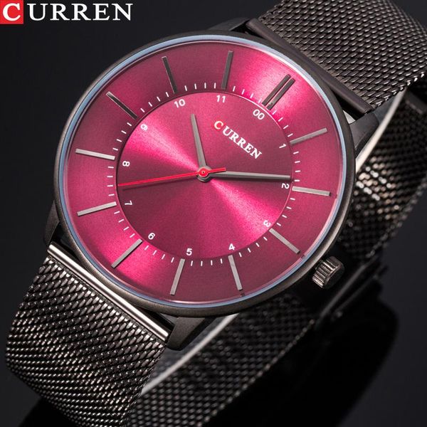 

wristwatches curren luxury casual men watches quartz male ultra-thin full steel waterproof clock relogio masculino montre homme, Slivery;brown