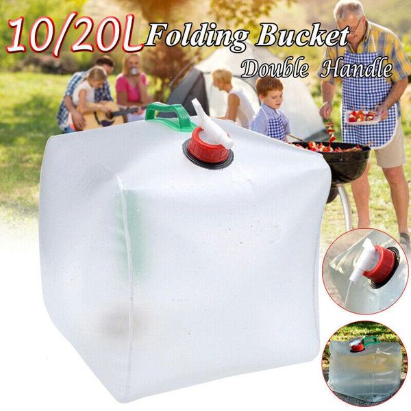 

hydration packs 10/20l collapsible water drink container bag portable outdoor large capacity transparent with control switch