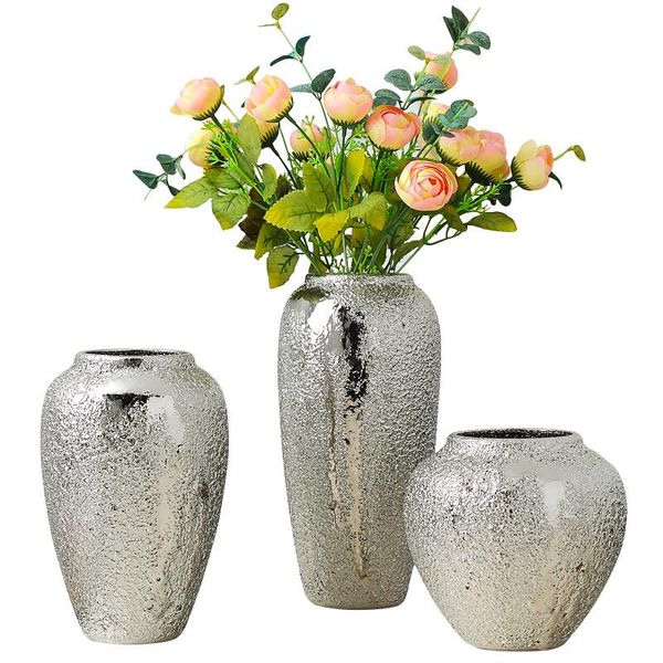 

vases silver vase home living room tv cabinet wine decoration ornaments soft art ceramic gold-plated