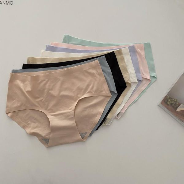 

women's panties students' traceless underwear summer thin middle waist comfortable breech lifting breathable girl's safety pa, Black;pink