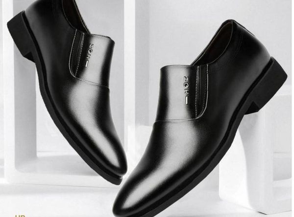 

men's shoes in spring and autumn low heel pointed end @op23, Black