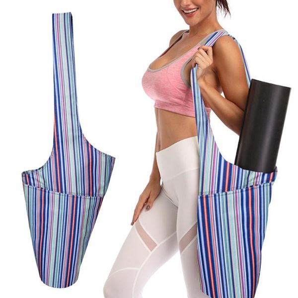 

yoga mats large capacity mat bag adults body building accessories outdoor fitness jacquard fabric with side pocket gym tote storage