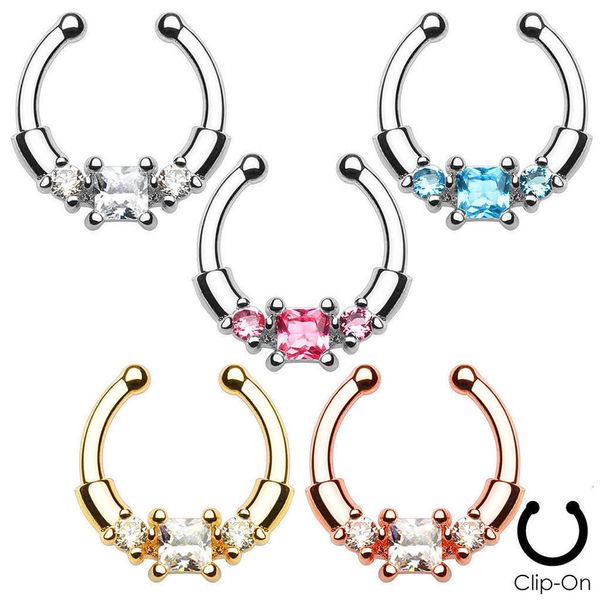 

popular personalized fashion jewelry copper u-shaped zircon false jewelry