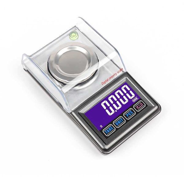0,001 g Präzisions-Digital-Milligramm-Waage 20 g 30 g 50 g Mini-elektronische USB-Gewichtswaage Touchscreen Goldschmuck Karat-Skala 210927