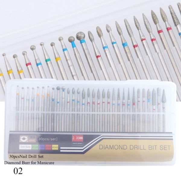

30pcs electric diamond professional cutter manicure tools grinding polisher dead skin burrs remove nail files set accessories1