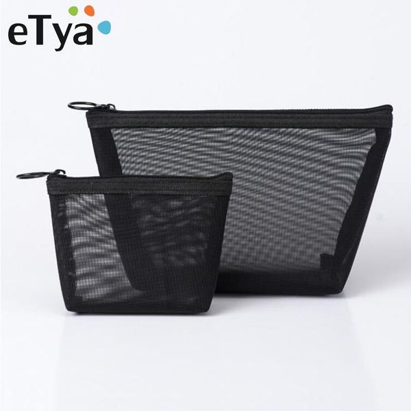 

storage bags 1 pc black transparent mesh bag women men cosmetic portable travel toiletry organizer pouch coin purse makeup