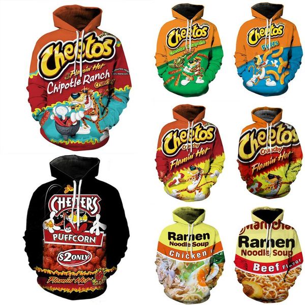 

men's hoodies & sweatshirts funny ramen personality 3d sweater hoodie women's hooded sports sportswear outerwear s-6xl2021, Black