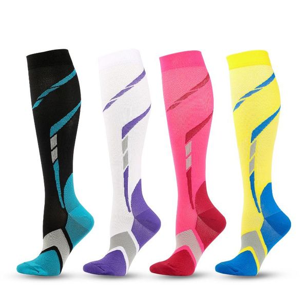 

sports socks compression graduated athletic 30 mmhg professional nursing fit running flight travel outdoor hiking, Black