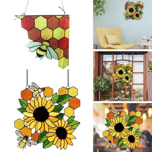 

decorative objects & figurines sunflower bee honey home wall hanging pendant ornaments decoration art accessories