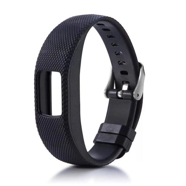 

watch bands sports silicone strap for garmin vivofit 4 original wristband metal band bracelet, Black;brown