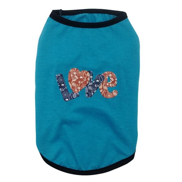 

dog apparel vest soft comfortable breathable lightweight cotton material creative love print pattern fashion pet clothes