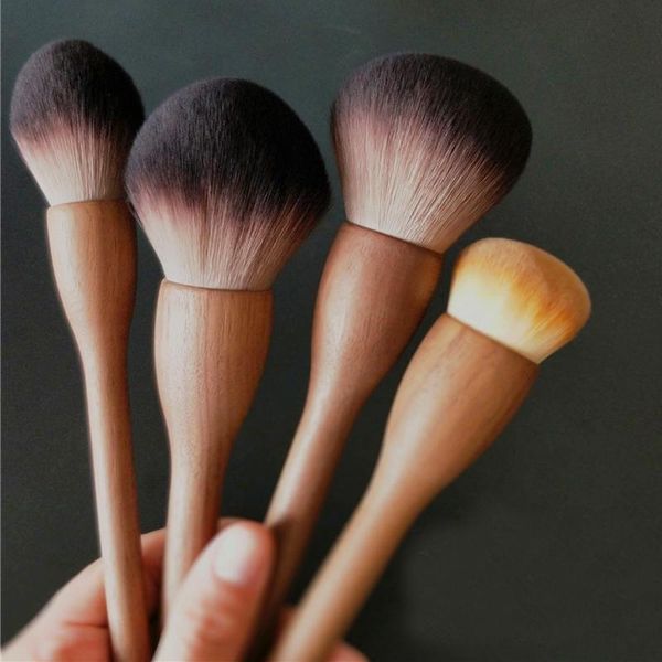 

makeup brushes vintage walnut handle brush soft hair loose powder high gloss eye shadow for beginners beauty tool