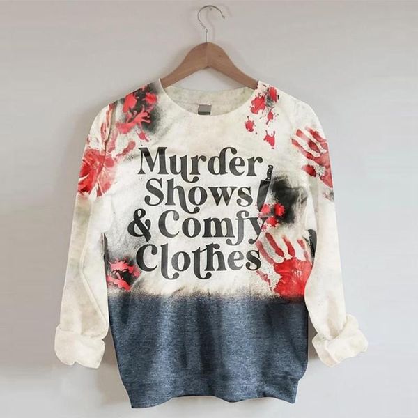 

women's sweaters women round neck casual sweatshirts fashion tie-dye letter print hoodie sweatshirt spring autumn long sleeve pullover, White;black