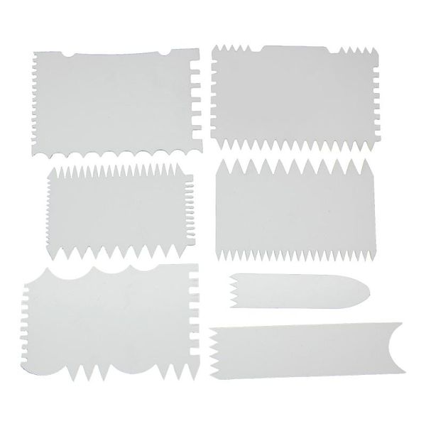 

pcs baking diy hand serrated cake scrapers cut set plastic dough cutter for home and kitchen fondant icing edge & pastry tools