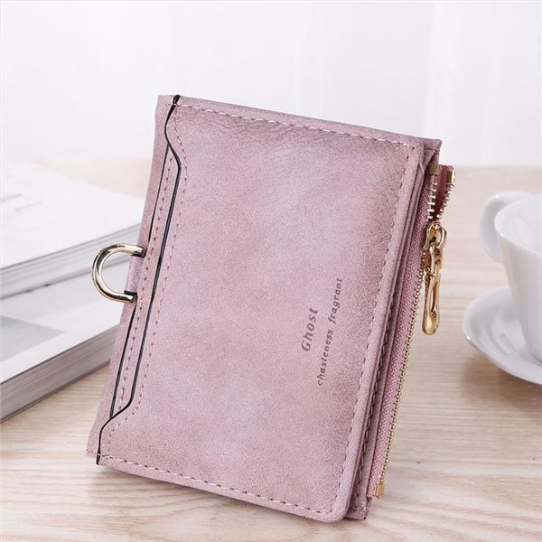 

wallet women leather card holder ladies purse purple pink gray blue black femal pu bank id credit w101, Red;black